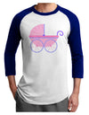 Baby Girl Carriage Adult Raglan Shirt-TooLoud-White-Royal-X-Small-Davson Sales