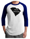 South Carolina - United States Shape Adult Raglan Shirt by TooLoud-TooLoud-White-Royal-X-Small-Davson Sales