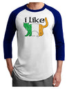 I Like Irish Cat Silhouette Adult Raglan Shirt by TooLoud-TooLoud-White-Royal-X-Small-Davson Sales