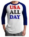 USA All Day - Distressed Patriotic Design Adult Raglan Shirt by TooLoud-TooLoud-White-Royal-X-Small-Davson Sales