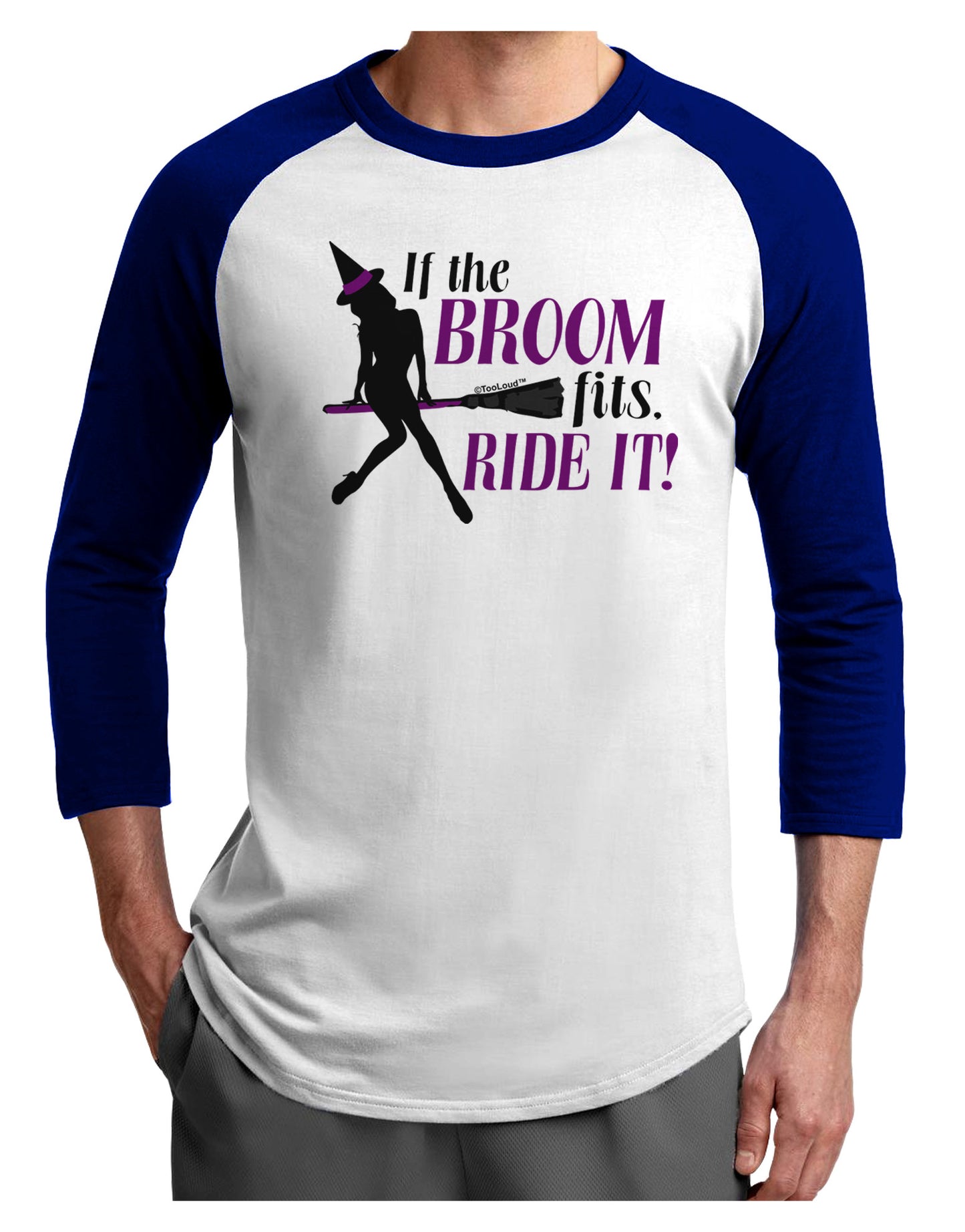 Ride It Purple Adult Raglan Shirt-Raglan Shirt-TooLoud-White-Royal-X-Small-Davson Sales