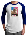 Adopt Cute Kitty Cat Adoption Adult Raglan Shirt-TooLoud-White-Royal-X-Small-Davson Sales