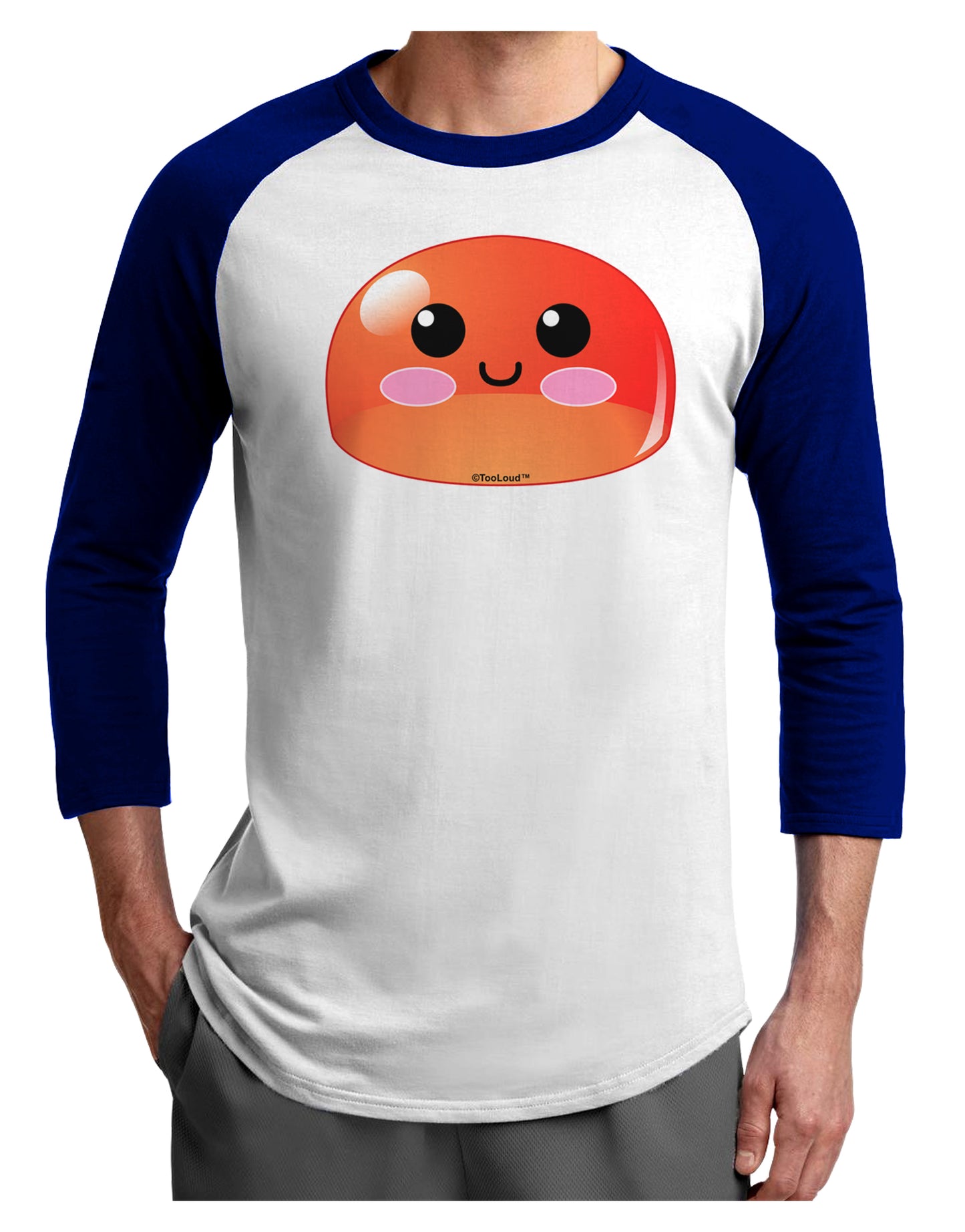 Cute RPG Slime - Red Adult Raglan Shirt by TooLoud-TooLoud-White-Royal-X-Small-Davson Sales
