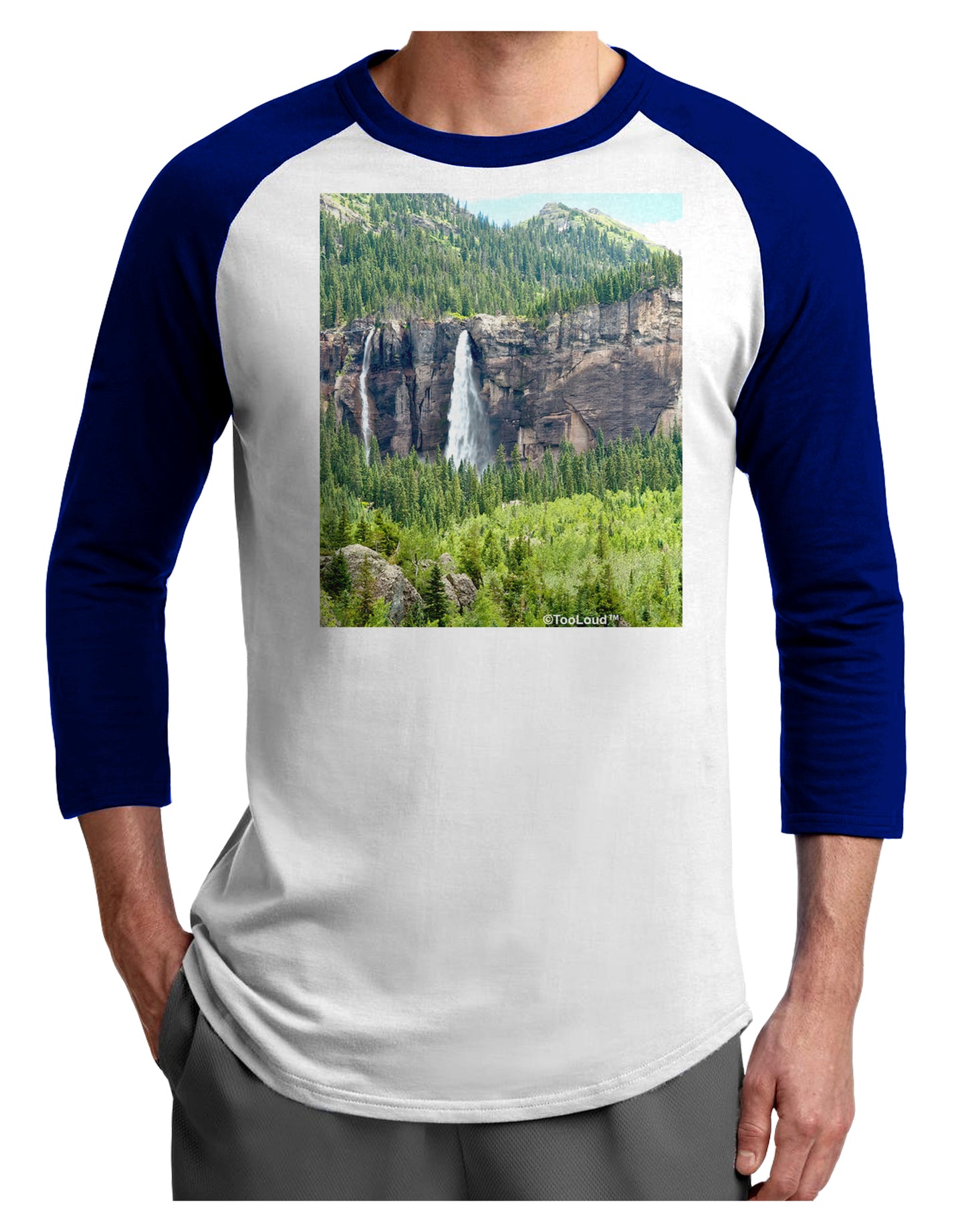 Beautiful Cliffs Nature Adult Raglan Shirt by-Raglan Shirt-TooLoud-White-Royal-X-Small-Davson Sales