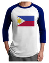 TooLoud Distressed Philippines Flag Adult Raglan Shirt-Mens-Tshirts-TooLoud-White-Royal-X-Small-Davson Sales