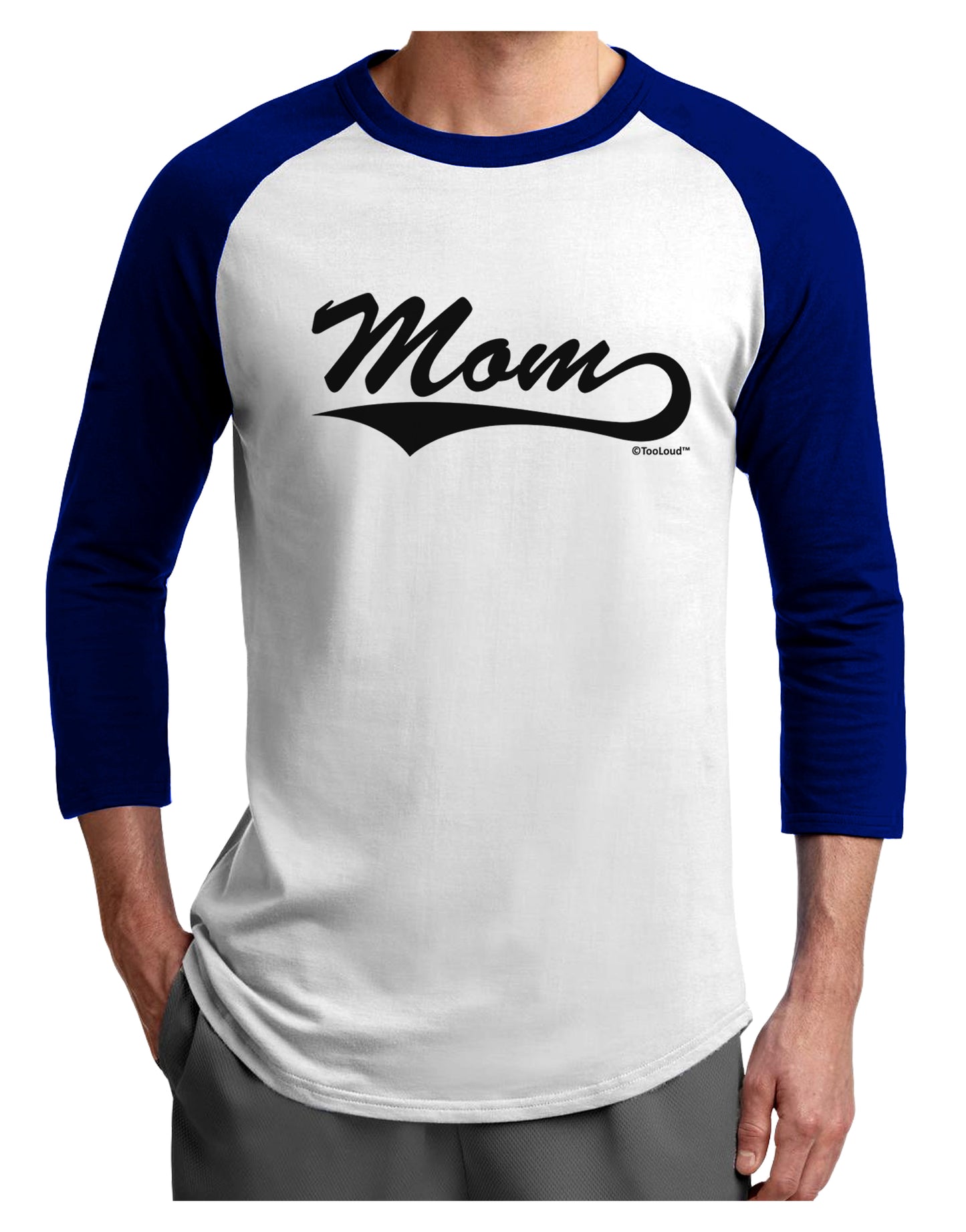 Mom - Sports Tail Script Adult Raglan Shirt by TooLoud-TooLoud-White-Royal-X-Small-Davson Sales