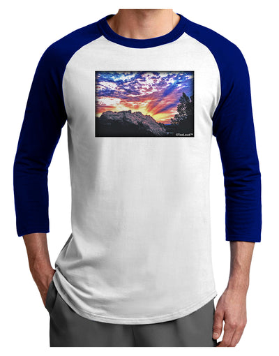 Colorado Rainbow Sunset Adult Raglan Shirt-Raglan Shirt-TooLoud-White-Royal-X-Small-Davson Sales