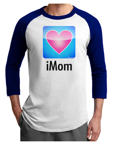 iMom - Mothers Day Adult Raglan Shirt-TooLoud-White-Royal-X-Small-Davson Sales