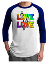 Love Is Love Lesbian Pride Adult Raglan Shirt-Raglan Shirt-TooLoud-White-Royal-X-Small-Davson Sales