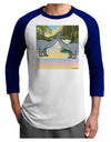 Diplodocus Longus - Without Name Adult Raglan Shirt-TooLoud-White-Royal-X-Small-Davson Sales