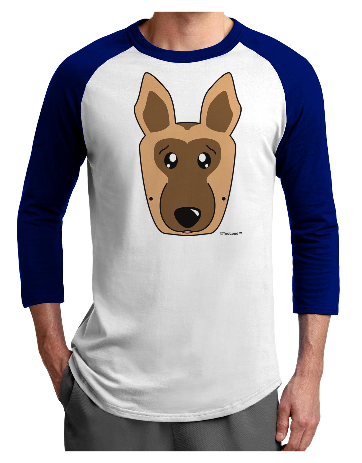 Cute German Shepherd Dog Adult Raglan Shirt by TooLoud-TooLoud-White-Royal-X-Small-Davson Sales