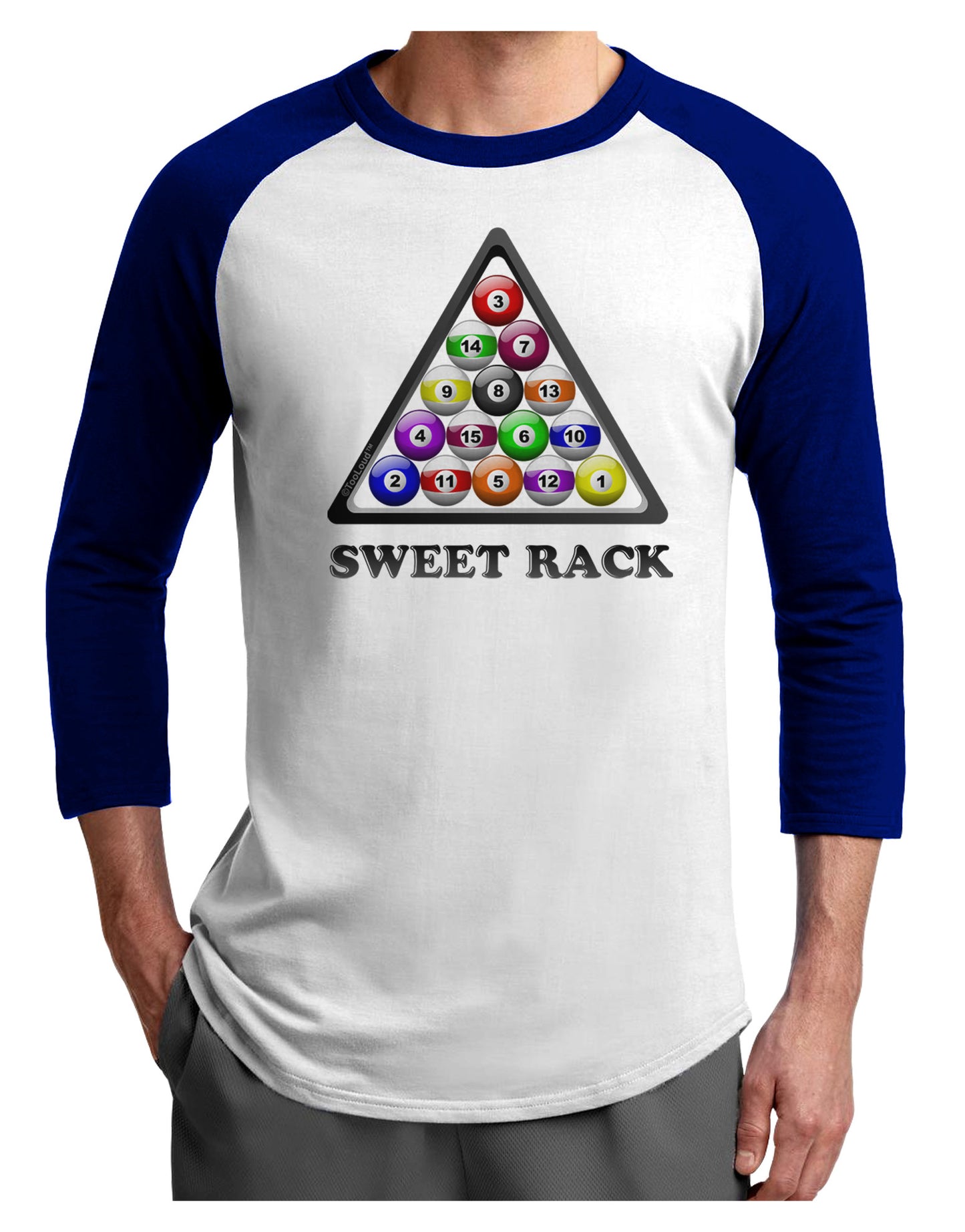 Sweet Rack - Pool Adult Raglan Shirt-Raglan Shirt-TooLoud-White-Royal-X-Small-Davson Sales