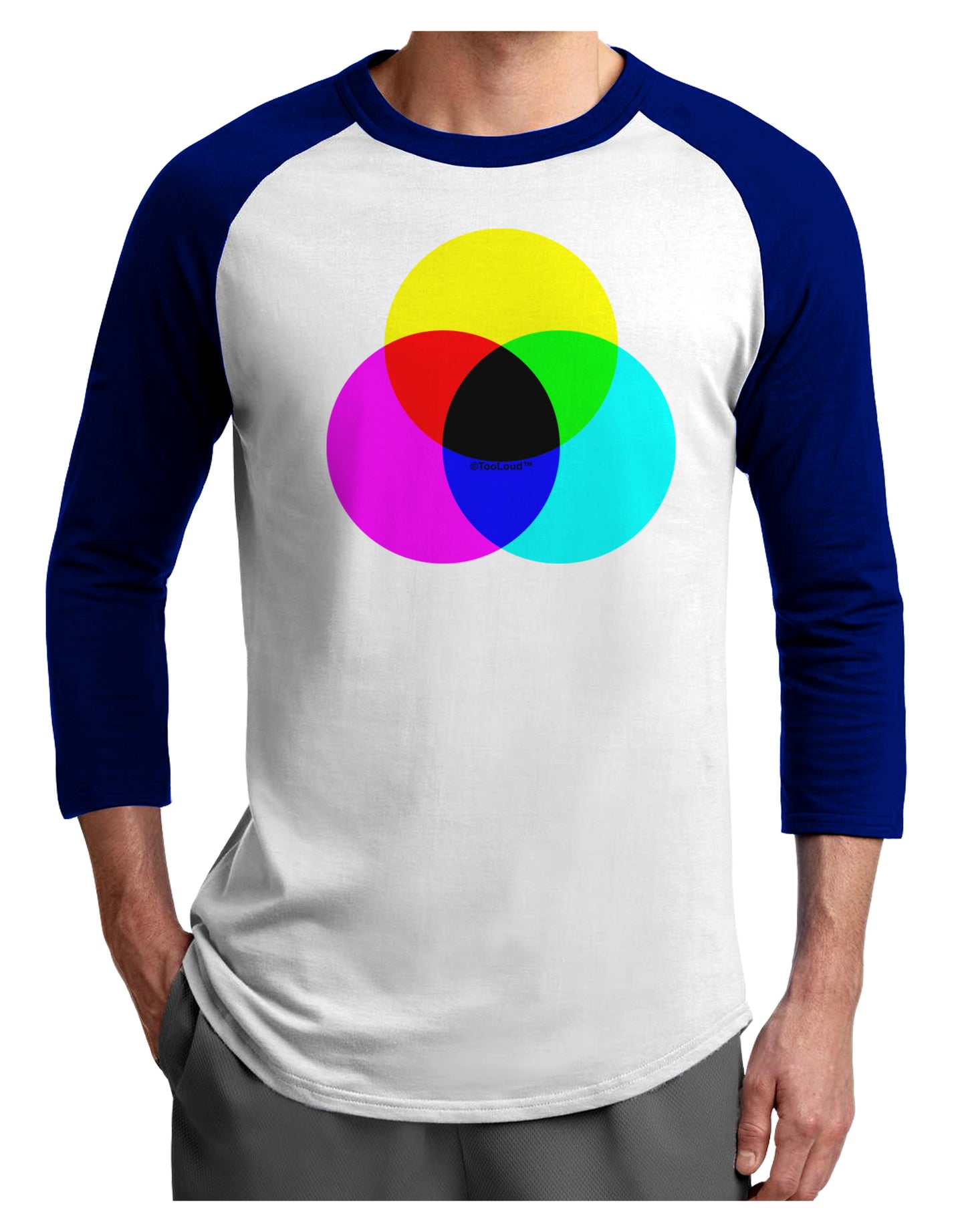 CMYK Color Model Adult Raglan Shirt by TooLoud-TooLoud-White-Royal-X-Small-Davson Sales