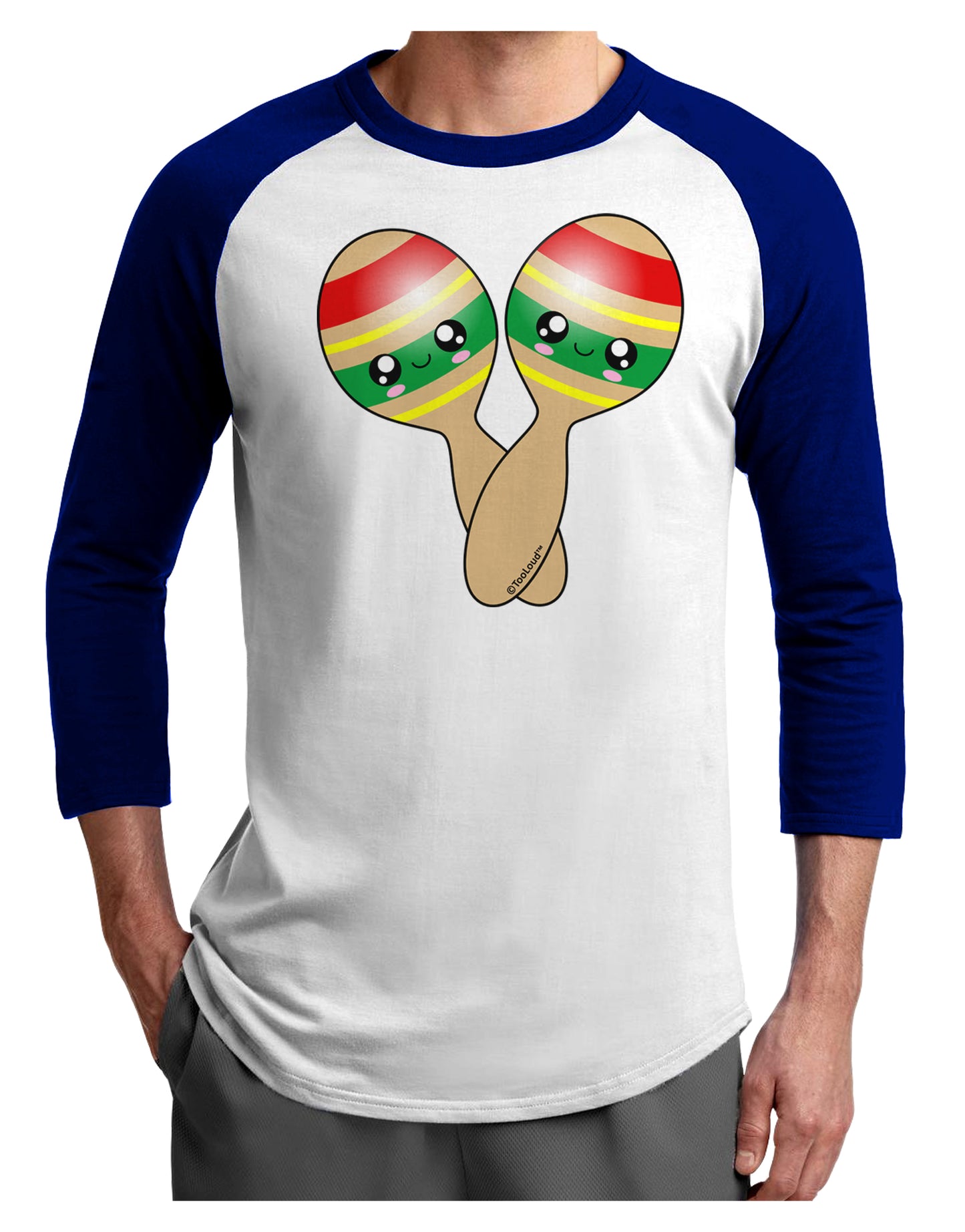 Cute Maracas Design Adult Raglan Shirt by TooLoud-TooLoud-White-Royal-X-Small-Davson Sales