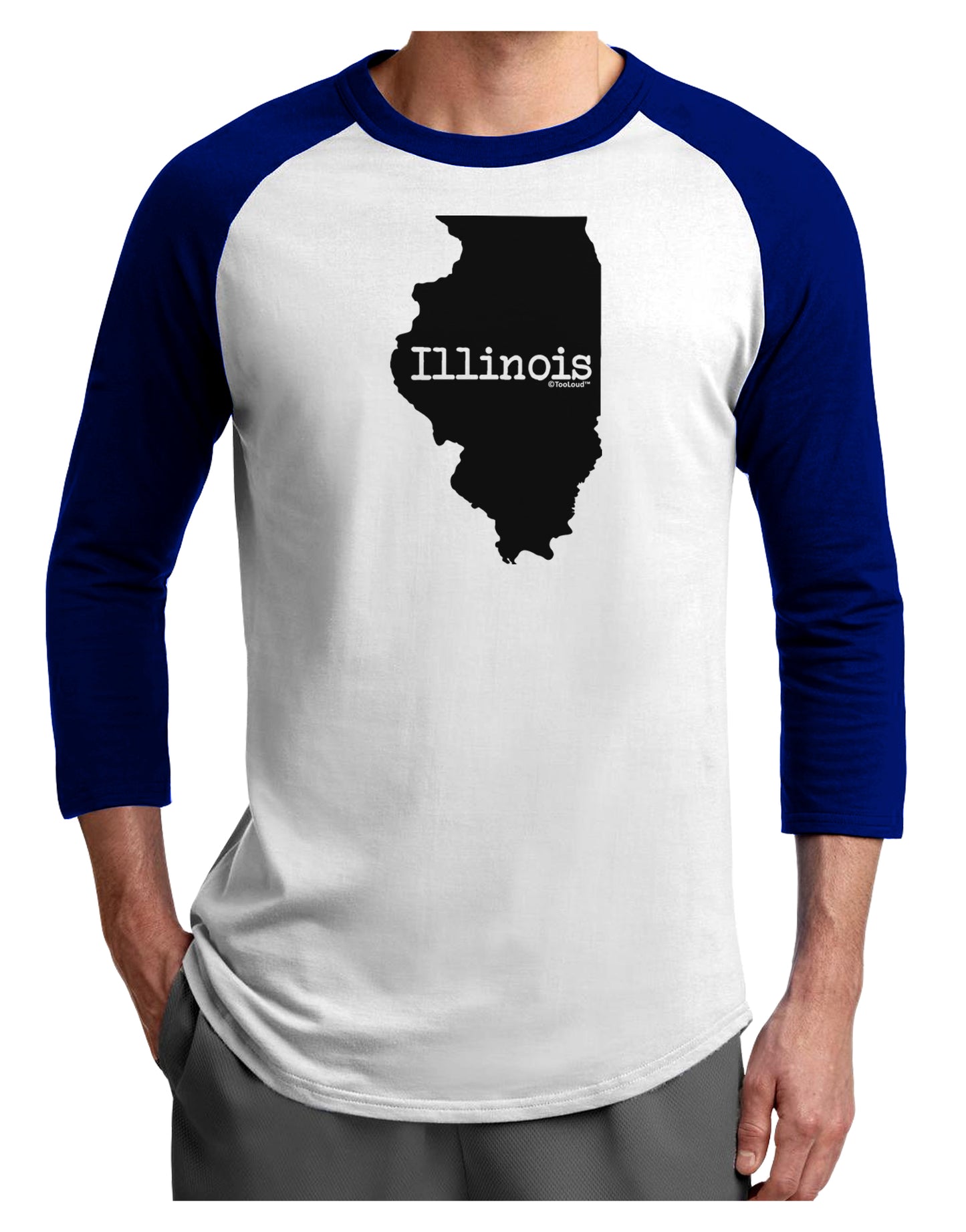 Illinois - United States Shape Adult Raglan Shirt by TooLoud-TooLoud-White-Royal-X-Small-Davson Sales