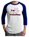 I'm HIS Valentine Adult Raglan Shirt-Raglan Shirt-TooLoud-White-Royal-X-Small-Davson Sales