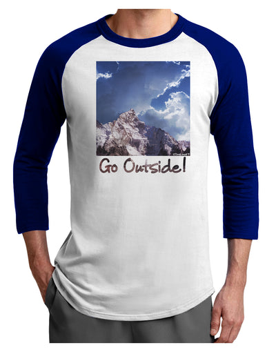 Go Outside Mountain Adult Raglan Shirt by TooLoud-TooLoud-White-Royal-X-Small-Davson Sales