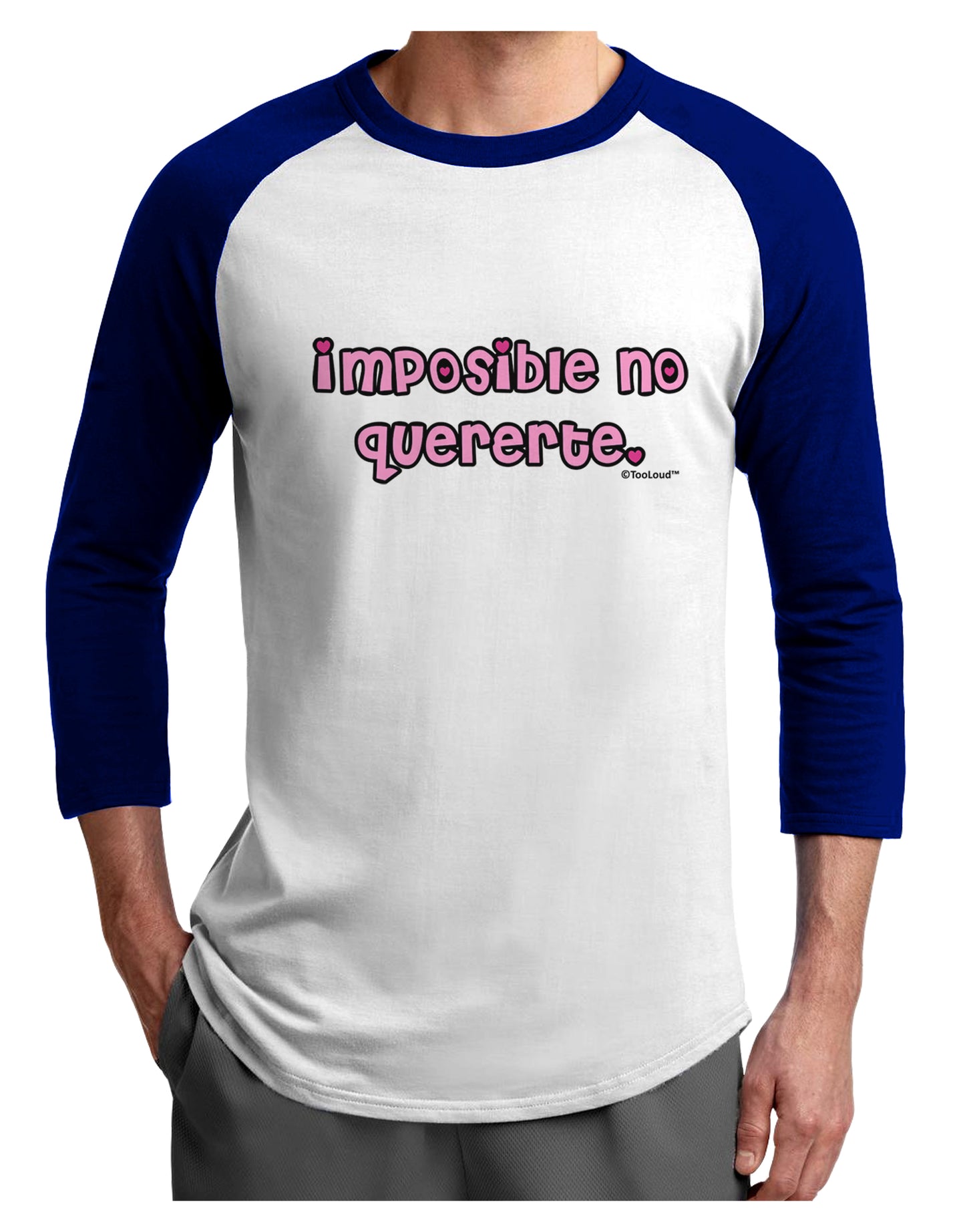 Imposible No Quererte Adult Raglan Shirt by TooLoud-TooLoud-White-Royal-X-Small-Davson Sales