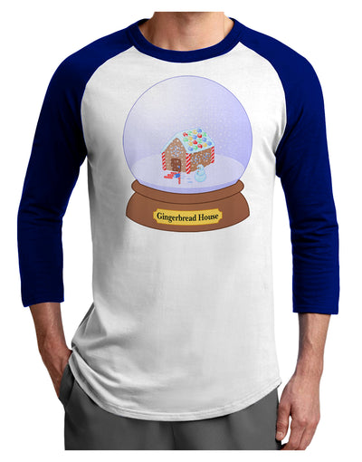 Little Gingerbread House Snow Globe Adult Raglan Shirt by TooLoud-TooLoud-White-Royal-X-Small-Davson Sales