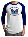 Autism Awareness - Puzzle Piece Butterfly Adult Raglan Shirt-TooLoud-White-Royal-X-Small-Davson Sales