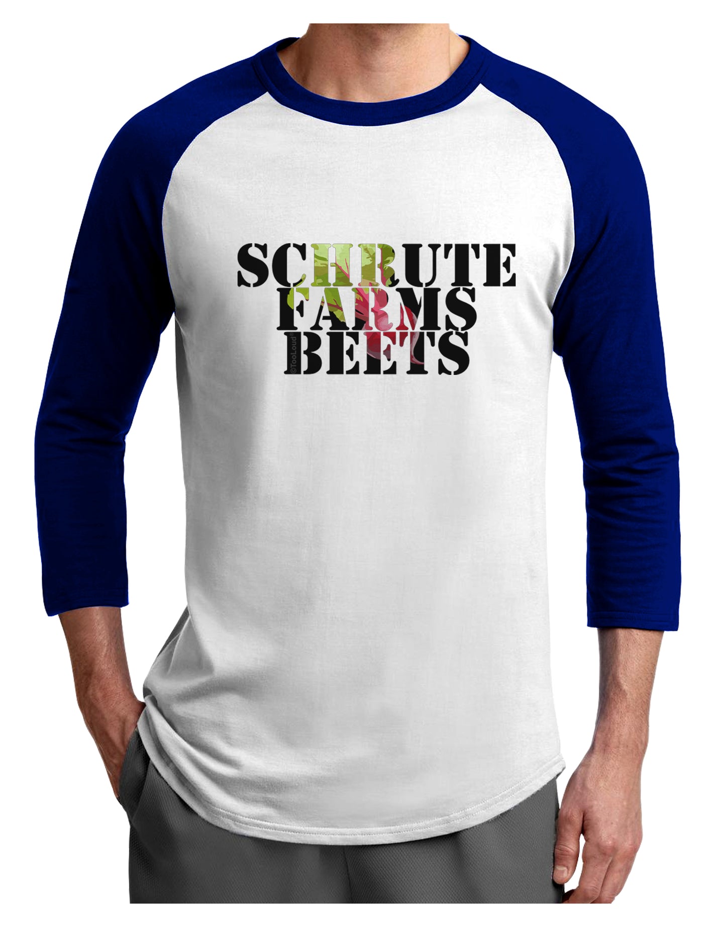 Schrute Farms Beets Adult Raglan Shirt by TooLoud-TooLoud-White-Royal-X-Small-Davson Sales