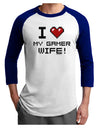 I Heart My Gamer Wife Adult Raglan Shirt-TooLoud-White-Royal-X-Small-Davson Sales