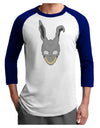 Scary Bunny Face Adult Raglan Shirt-TooLoud-White-Royal-X-Small-Davson Sales