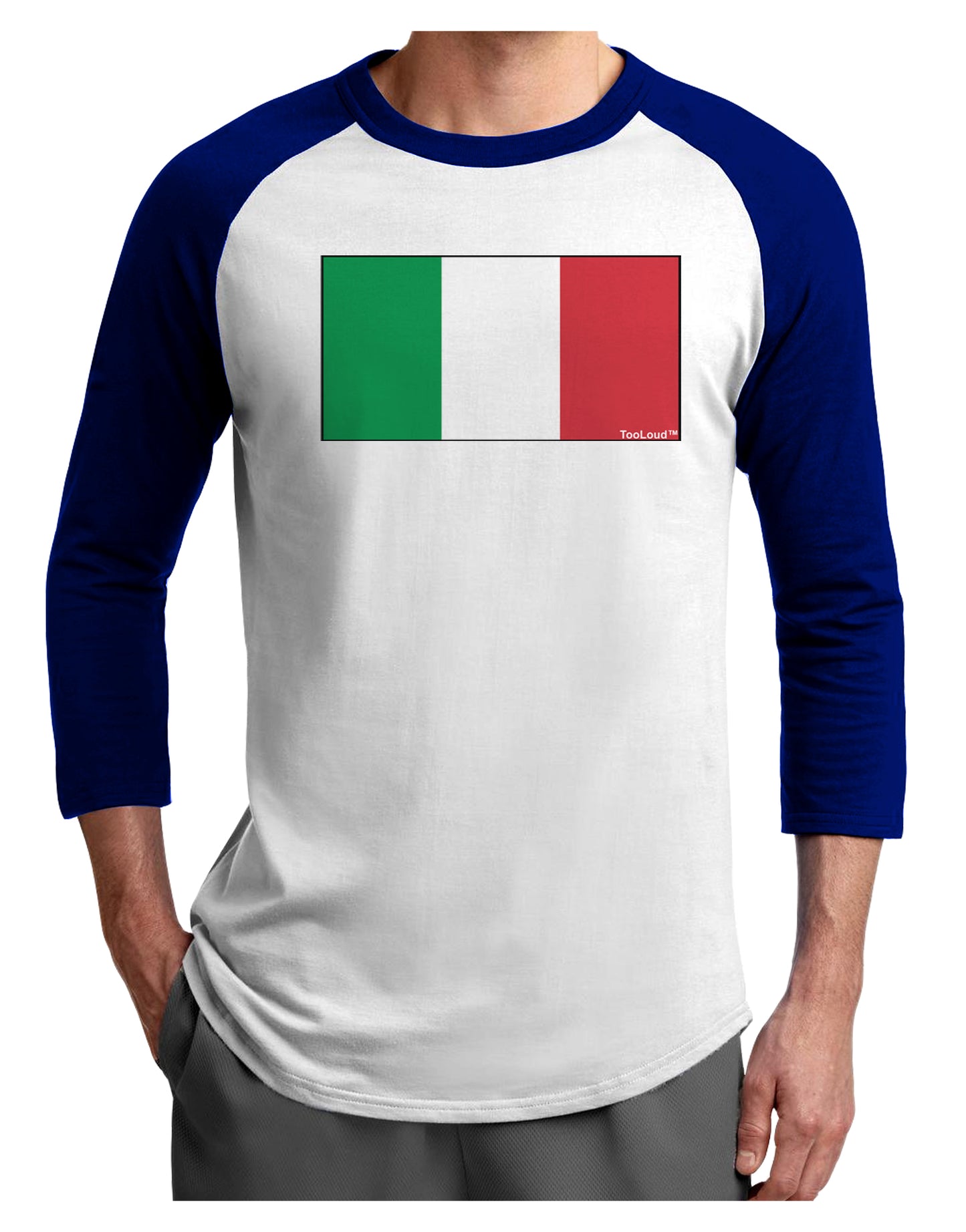 Italian Flag - Italy Adult Raglan Shirt by TooLoud-TooLoud-White-Royal-X-Small-Davson Sales
