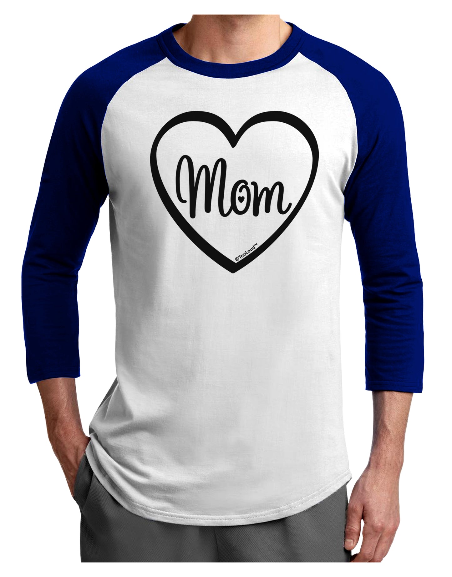 Mom Heart Design Adult Raglan Shirt by TooLoud-TooLoud-White-Royal-X-Small-Davson Sales