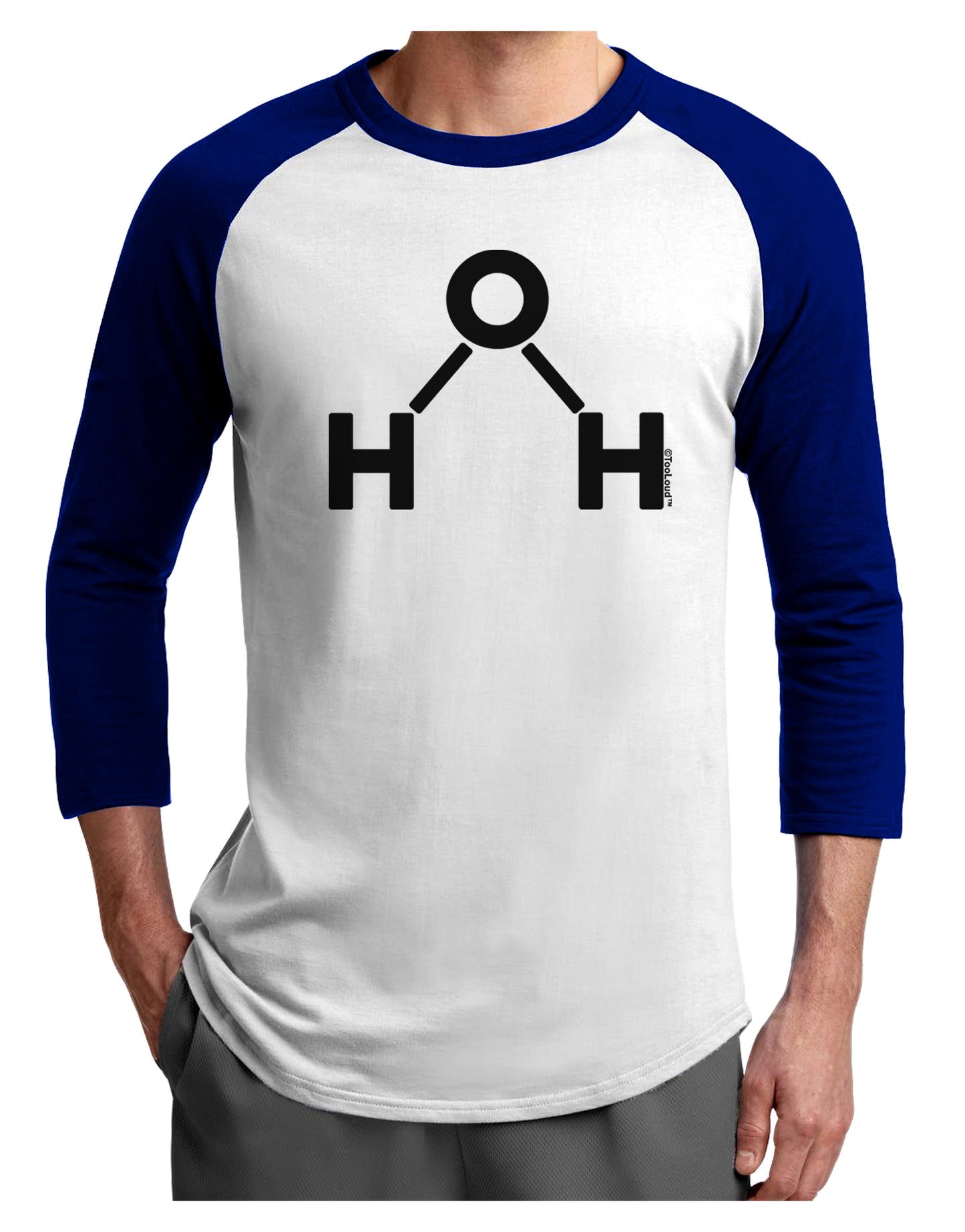 Water Molecule Text Adult Raglan Shirt by TooLoud-TooLoud-White-Royal-X-Small-Davson Sales