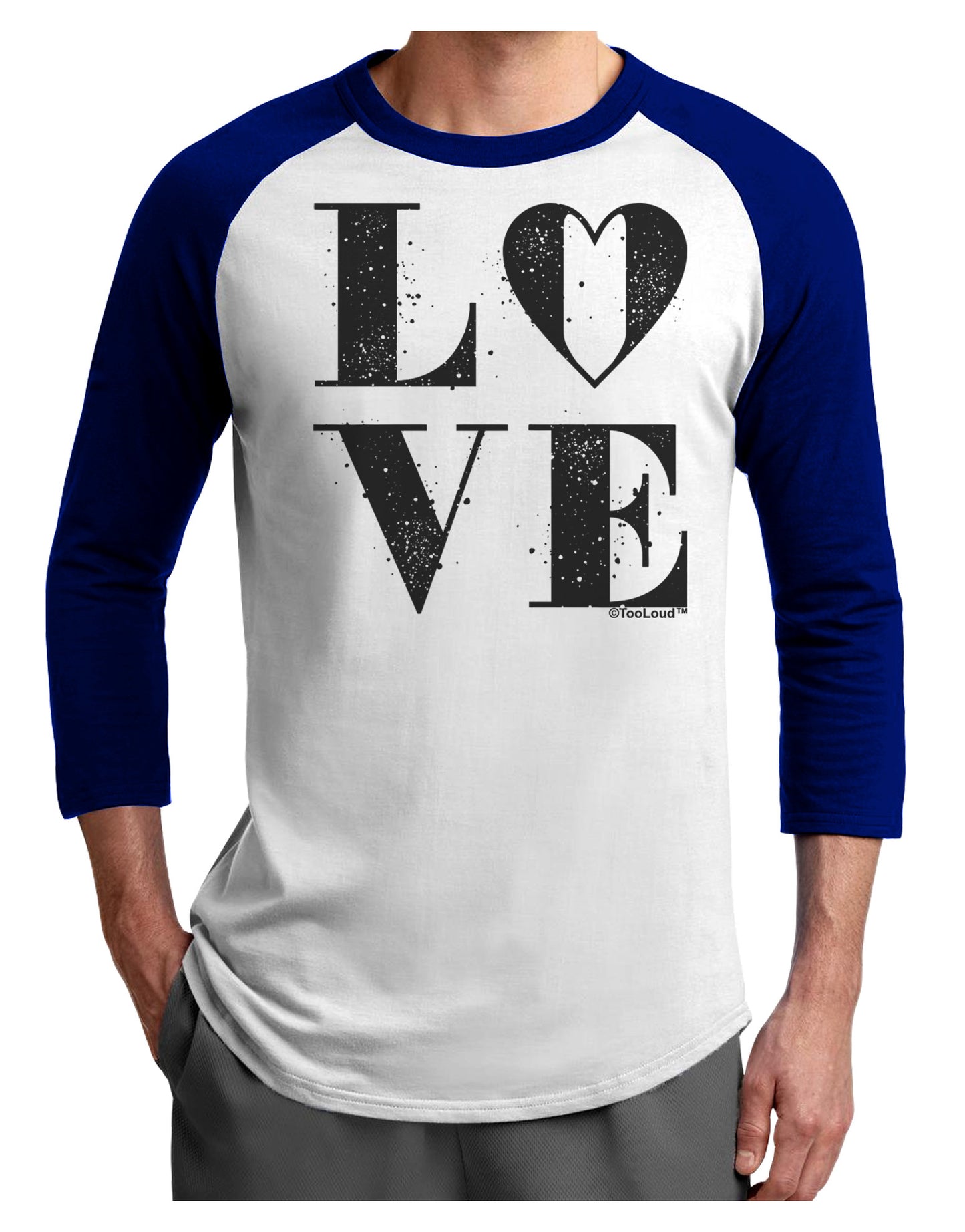 Love Splatter Adult Raglan Shirt-Raglan Shirt-TooLoud-White-Royal-X-Small-Davson Sales