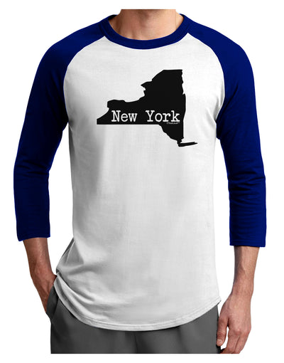 New York - United States Shape Adult Raglan Shirt by TooLoud-TooLoud-White-Royal-X-Small-Davson Sales