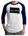 North Dakota - United States Shape Adult Raglan Shirt by TooLoud-TooLoud-White-Royal-X-Small-Davson Sales