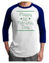 Happy St Patricks Day Clovers Adult Raglan Shirt-Raglan Shirt-TooLoud-White-Royal-X-Small-Davson Sales