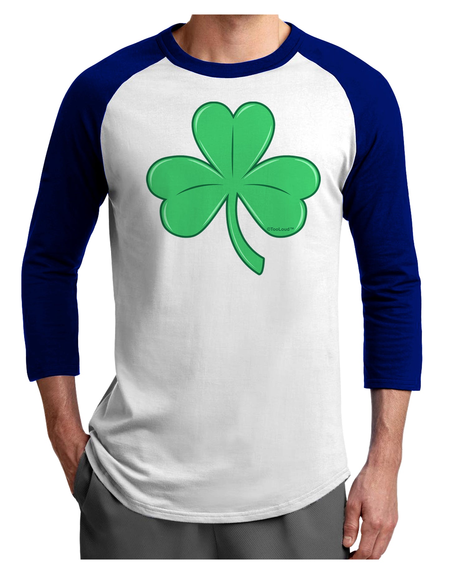 Shamrock Vector Design Adult Raglan Shirt by TooLoud-TooLoud-White-Royal-X-Small-Davson Sales