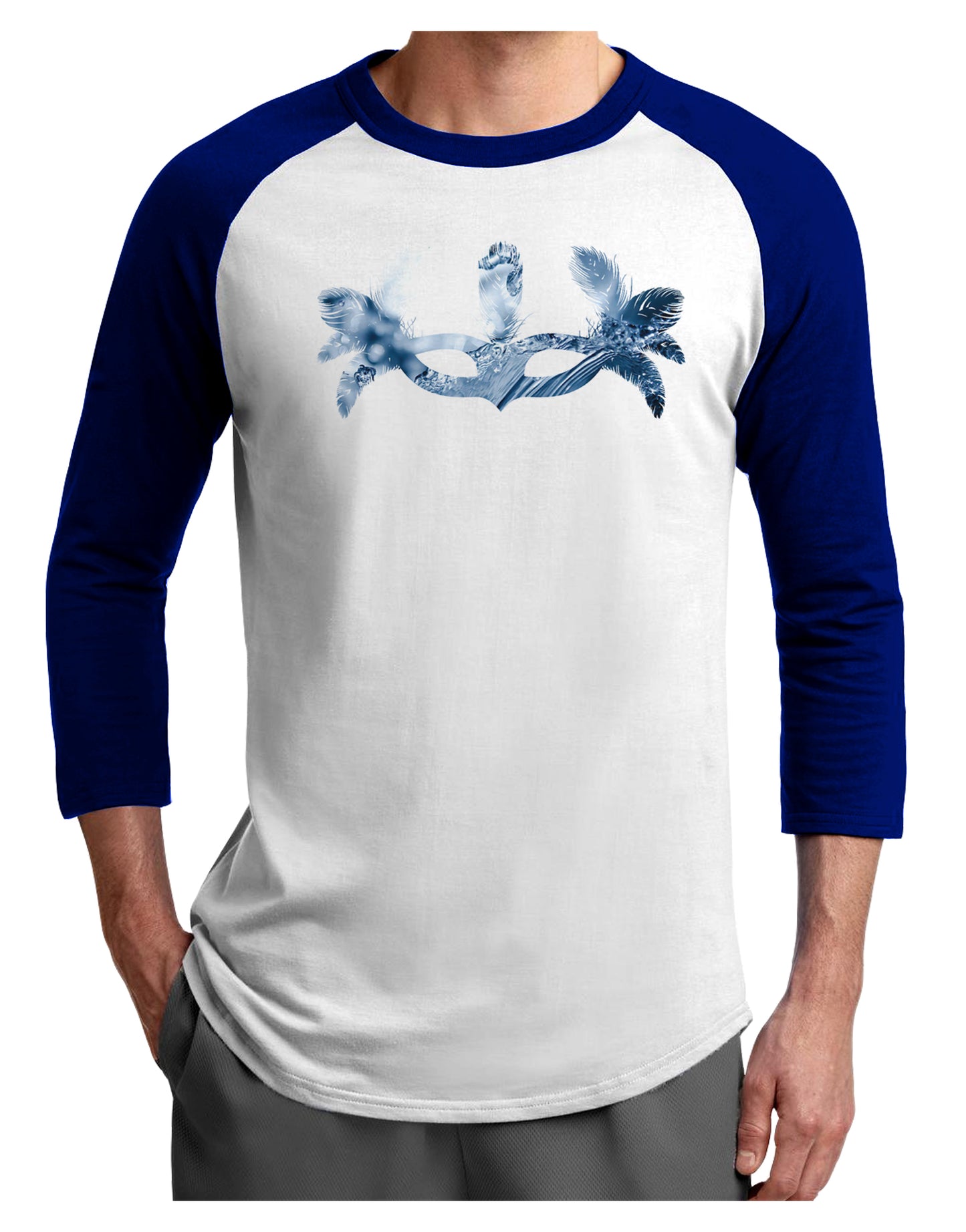 Water Masquerade Mask Adult Raglan Shirt by TooLoud-TooLoud-White-Royal-X-Small-Davson Sales