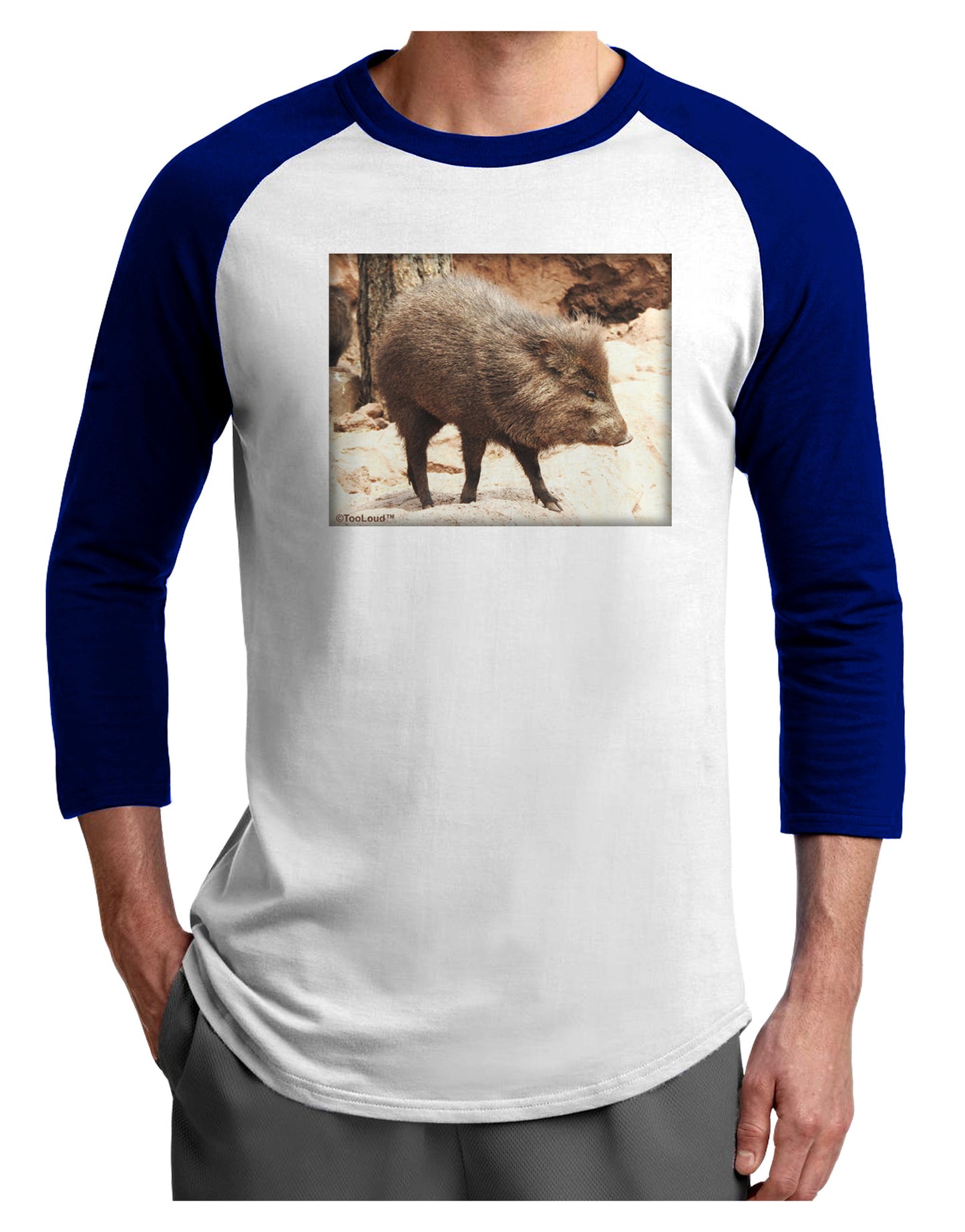 Little Javelina Adult Raglan Shirt-Raglan Shirt-TooLoud-White-Royal-X-Small-Davson Sales