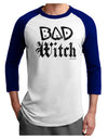 Bad Witch Distressed Adult Raglan Shirt-TooLoud-White-Royal-X-Small-Davson Sales