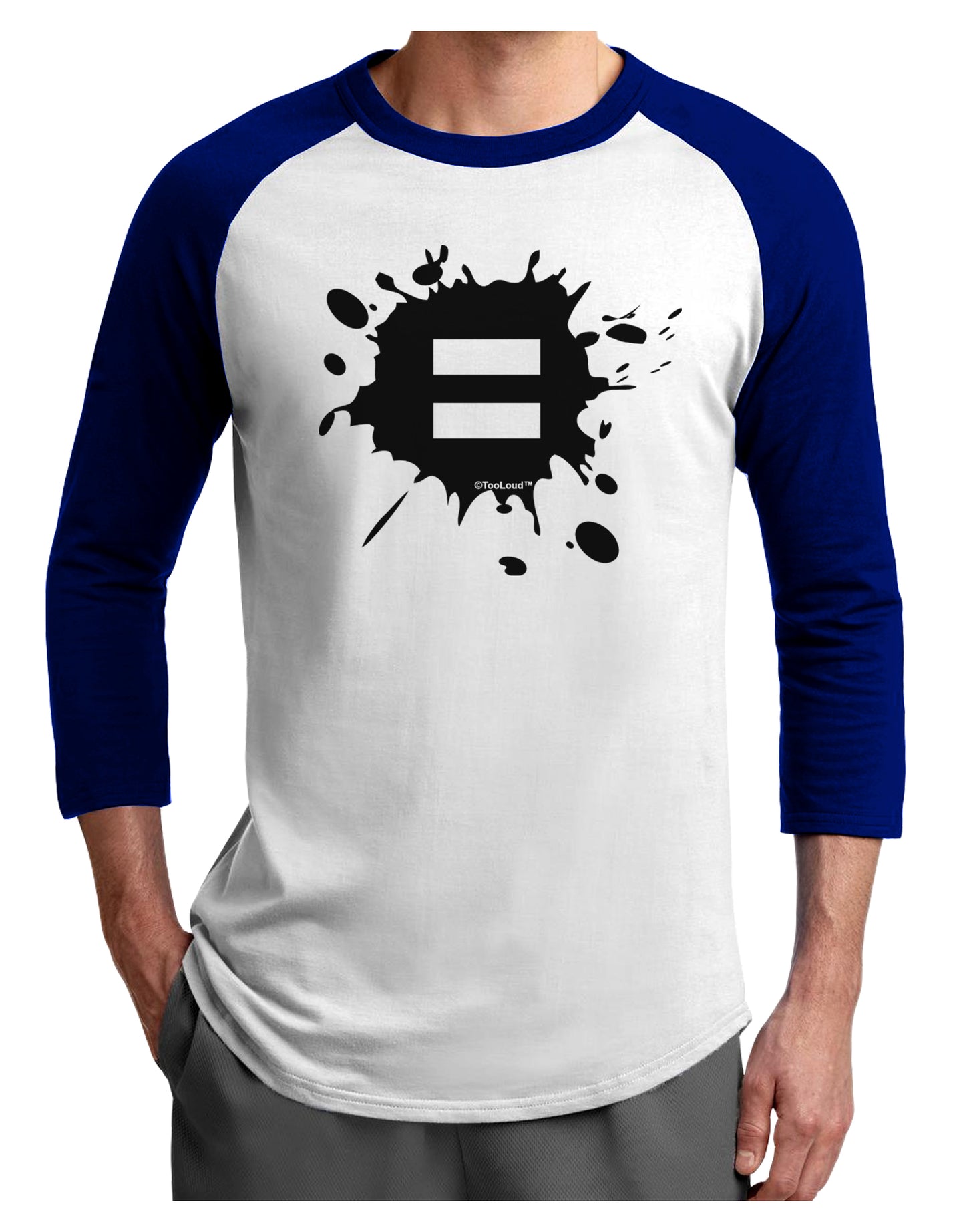 Equal Paint Splatter Adult Raglan Shirt by TooLoud-TooLoud-White-Royal-X-Small-Davson Sales