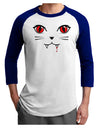 Vamp Kitty Adult Raglan Shirt-TooLoud-White-Royal-X-Small-Davson Sales
