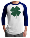 Lucky Four Leaf Clover St Patricks Day Adult Raglan Shirt-Raglan Shirt-TooLoud-White-Royal-X-Small-Davson Sales
