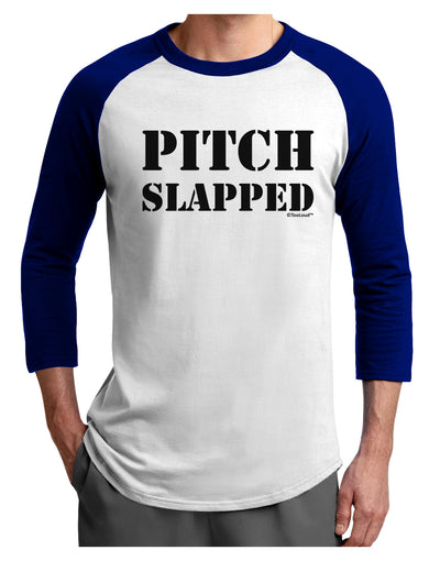 Pitch Slapped Adult Raglan Shirt-TooLoud-White-Royal-X-Small-Davson Sales