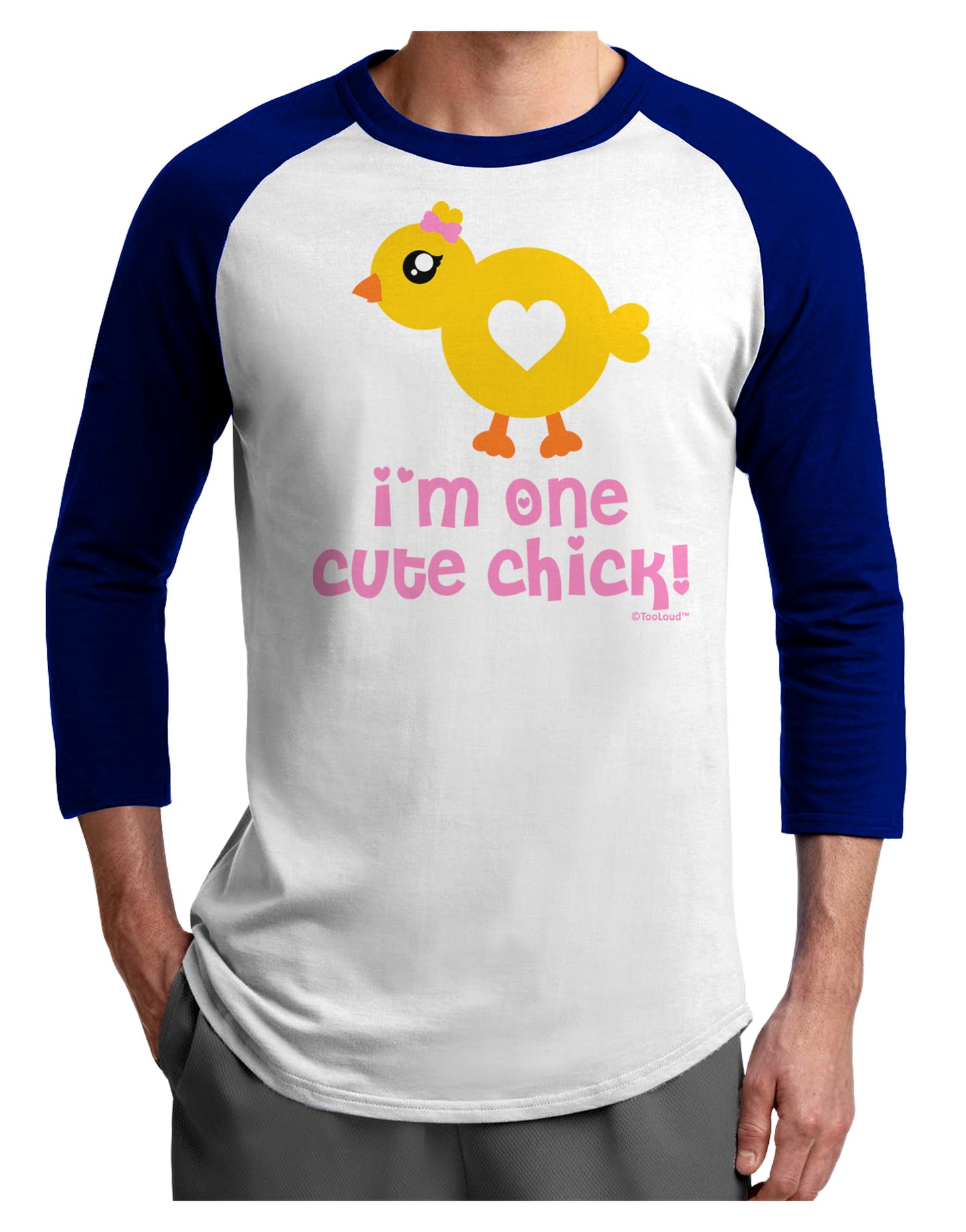 I'm One Cute Chick Adult Raglan Shirt by TooLoud-TooLoud-White-Royal-X-Small-Davson Sales