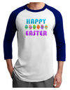 Happy Easter Decorated Eggs Adult Raglan Shirt-Raglan Shirt-TooLoud-White-Royal-X-Small-Davson Sales