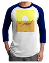 Jurassic Dinosaur Sunrise Adult Raglan Shirt by TooLoud-TooLoud-White-Royal-X-Small-Davson Sales