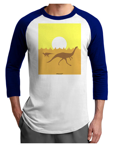 Jurassic Dinosaur Sunrise Adult Raglan Shirt by TooLoud-TooLoud-White-Royal-X-Small-Davson Sales