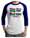 Gay for Bernie Adult Raglan Shirt-TooLoud-White-Royal-X-Small-Davson Sales