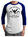 Camp Half Blood Cabin 8 Artemis Adult Raglan Shirt-Raglan Shirt-TooLoud-White-Royal-X-Small-Davson Sales