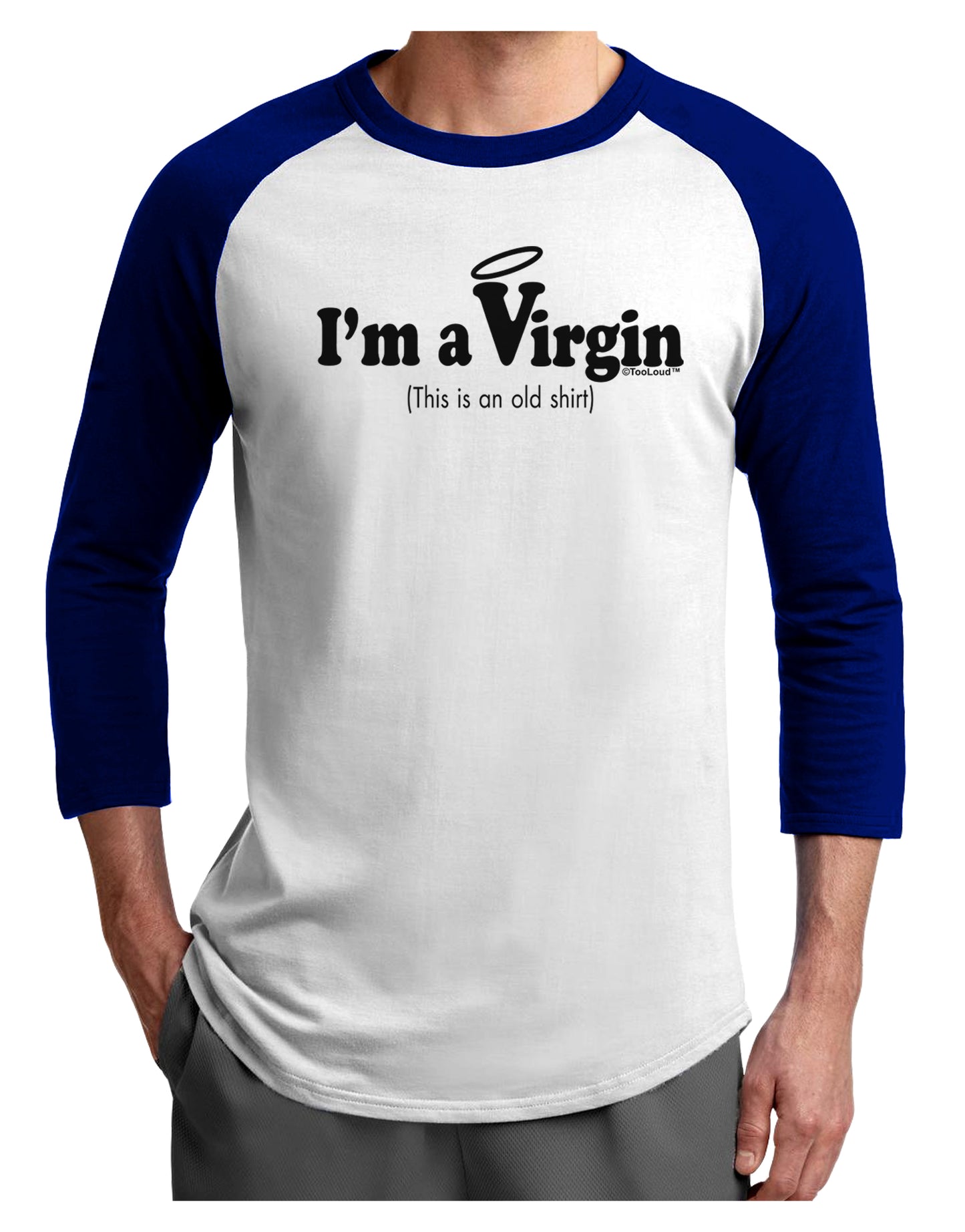 I'm a Virgin - Humor Adult Raglan Shirt by TooLoud-TooLoud-White-Royal-X-Small-Davson Sales