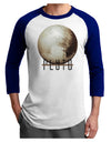 Planet Pluto Text Adult Raglan Shirt-Raglan Shirt-TooLoud-White-Royal-X-Small-Davson Sales